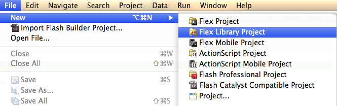 Create Flex Library Project