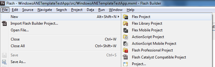 Create a Flash Builder app for Windows